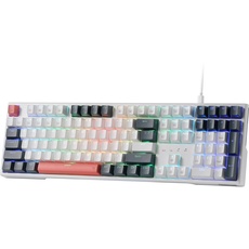 Redragon K668 RGB-Gaming-Tastatur, 104 Tasten + 4 zusätzliche Hotkeys, kabelgebundene mechanische Tastatur mit schallabsorbierendem Schaumstoff, Tastenkappen, roter Schalter