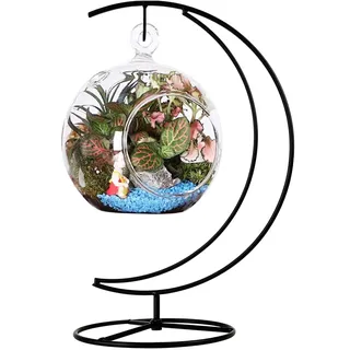Fosinz Dekorativer Ständer aus Eisen zum Aufhängen Haken zum Aufhängen Glaskugel Luft Pflanze Terrarium Ball Weihnachtsdekoration Dekoration Zuhause Hochzeit