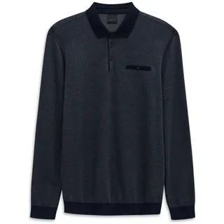 Langarm-Poloshirt BUGATTI "Modern Fit", Herren, Gr. M, grau (240, grau), 70% Polyester, 30% Baumwolle, unifarben, normal, ohne Ausschnitt, Rippbündchen, Shirts Langarm-Poloshirt, mit Brusttasche und Knopfleiste
