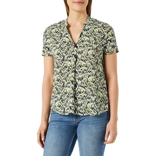 Gerry Weber Damen Gemustertes Blusenshirt Kurzarm Gemustert Grün Druck 46