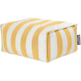 Outdoorsitzsack , Gelb, Weiß , Textil , Streifen , 100 l , Füllung: Polystyrol , 65x35x55 cm , Outdoor, Reißverschluss , Wohnzimmer, Sessel, Sitzsäcke, Kindersitzsäcke