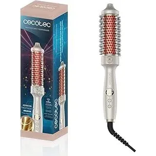 Cecotec Glättbürste mit Infrarot und InstantCare ThermoGlow Ionen-Technologie, 70 W, 5 Temperatureinstellungen, 38 mm Schaft, Speicherfunktion, Display, automatische Abschaltung und drehbares Kabel