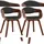 Armlehnenstuhl Stoff Walnuss/Dunkelgrau 2er Set