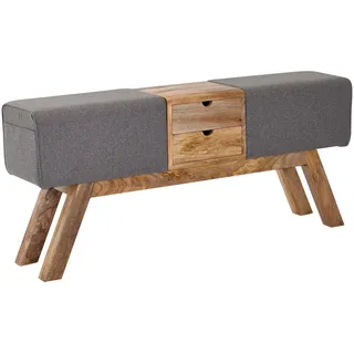 Wohnling Polsterbank Grau 120 x 56 x 30 cm