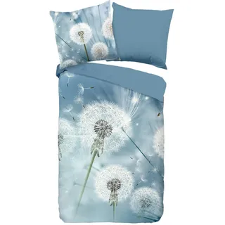 Good Morning Wishfull Blumen Blau 135 x 200 cm + 80 x 80 cm