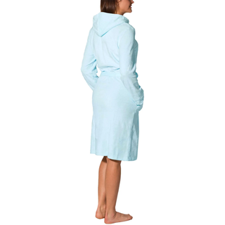 Damenbademantel AQUARTI "Bademantel Aquarti Damen Bademantel mit Reißverschluss Lang" Gr. S, blau (türkis), S, Obermaterial: 40% Baumwolle CO. 40% Viskose CV. 20% Polyester PES., Hausmäntel, Damenbademantel