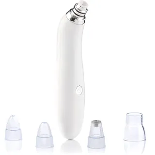 InnovaGoods - Elektrischer Mitesser-Gesichtsreiniger Pore·Off, Tiefenreinigung ohne Chemie, 4 Aufsätze für Jede Hautzone, Ergonomisches Design, Weiß, 1 Einheit, Acrylnitril-Butadien-Styrol
