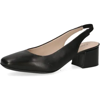 CAPRICE Damen Slingpumps aus Leder mit Lack, Schwarz (Black Nappa), 37 EU