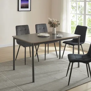 Esstisch ’Lindesberg’ für 4 Personen 120 x 70 cm Stahlbeine Grau - Grau