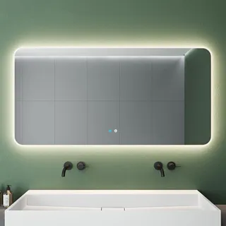 Mai & Mai Badspiegel mit LED Beleuchtung Wandspiegel rechteckig 140x70cm | Bad-Spiegel mit Touchschalter, Beschlagfrei durch Antifog-Schicht 4500K, Nova-02