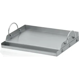 BBQ-Toro Edelstahl Grillplatte | 49,5 x 32 cm | BBQ Plancha passend für Weber Grill - Silber