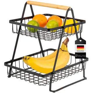 eluno Obstschale, schwarz, Metall , Schwarz , 32 cm , Geschirr, Schalen & Schüsseln, Obstschalen