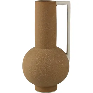 andas Dekovase »Stryn, Vase in außergewöhnlicher Form, mit Henkel«, (1 St.), Tischvase aus Keramik, Höhe ca. 20 cm, Keramikvase, beige