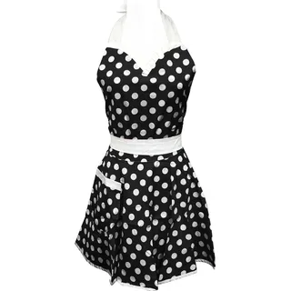 Wrapables Schürze, verstellbar, gepunktet, Schwarz