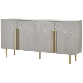 Furnlux Sideboard Stilig Hellgrau 180x40x88 cm , Holzwerkstoff , 180x88x40 cm , Kleinmöbel, Kommoden, Sideboards