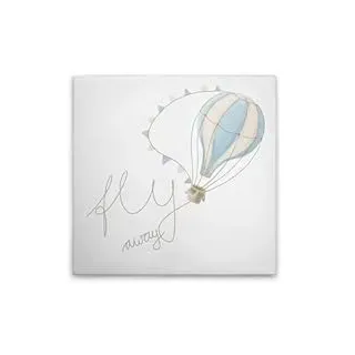 A.S. Création Leinwandbild Heißluftballon mit Wolken Blau Beige - Wandbild in Beige, Blau - 40 x 40 cm - DD129401