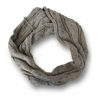 Winter Loop Schal | warm und weich | hochwertiger Wollschal mit Strickmuster [taupe]