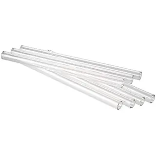 APS Trinkhalme, Getränkehalm, Trinkröhrchen aus Glas, 7er Set, Ø 1 cm, transparent, 15 cm, spülmaschinengeeignet, mehrfach verwendbar