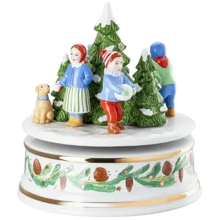 Hutschenreuther Weihnachten Sammelkollektion 2025 "Weihnachtsspiele Spieluhr groß XXL; Höhe 16 cm/Ø 15 cm; Melodie: Ihr Kinderlein kommet; limitiert auf 499 Exemplare