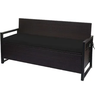 Mendler HWC-F39 3er Sitzbank 150 x 60 x 85 cm Braun