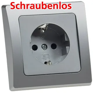 ChiliTec DELPHI Schutzkontakt-Steckdose 250V 16A Rahmen Silber / Silber