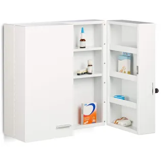 Relaxdays Medikamentenschrank XXL Premium HxBxT 53 x 53 x 20 cm weiß