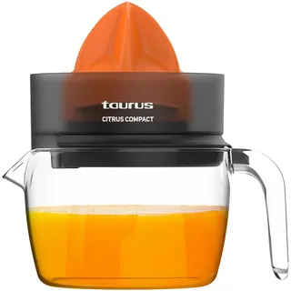 Taurus Citrus Compact Elektrische Orangenpresse, doppelte Drehrichtung, extragroßer Entsafter, abnehmbar, spülmaschinenfest, kompakte Aufbewahrung, BPA-frei, 800 ml