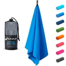 Fit-Flip Microfaser Handtücher - kompakt und leicht - Mikrofaser Handtuch schnelltrocknend - als Reisehandtuch, Sporthandtuch, Strandtuch - Badetuch groß (1x 120x60cm, Meerblau)