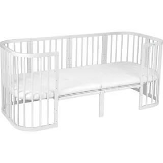 Waldin Erweiterung auf 174cm passend für 7in1 Babybett, Kinderbett, KEIN BETT,Weiß - Weiß