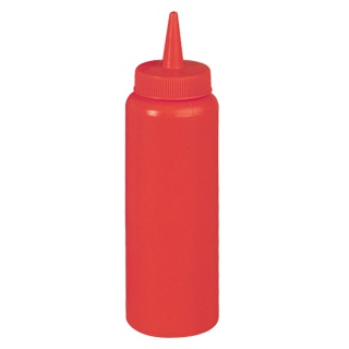 Stalgast Quetschflasche Squeeze, 0,7 Liter, Ø 70 mm, Saucenspender zum Dosieren von Saucen und Dips, Farbe: rot, für Ketchup