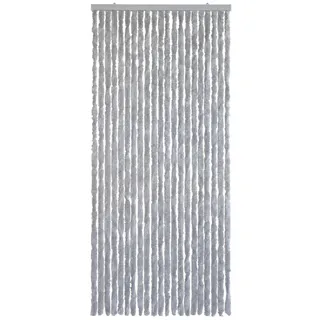 WOHNWOHL® Flauschvorhang (90x200 cm) • Wohnwagen Türvorhang • Fliegenschutz Balkontür • Insektenschutz Vorhang • Fadenvorhang Tür • Sichtschutz Wohnmobil • Farbe: Grau