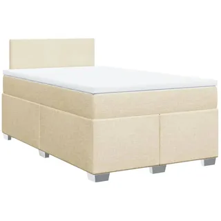 vidaXL Boxspringbett mit Matratze Creme 120x190 cm Stoff2101692