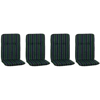 BEO Hochlehner Auflage 114 x 47 x 5 cm blau dunkelgrün gestreift 4-tlg.