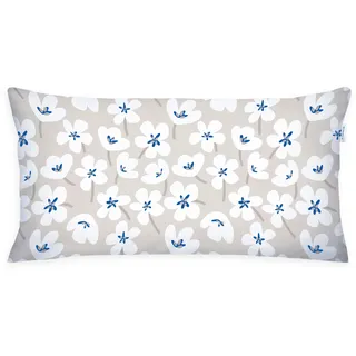Tom Tailor Kissenbezug FRESH FLOWERS 40 x 80 cm Blau