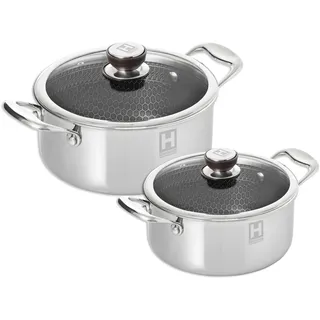hensslers Topf-Set 4-tlg. Kochtopf Ø 20 cm + Kochtopf Ø 24 cm