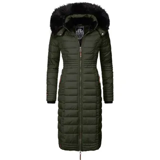 Navahoo Damen Wintermantel Warmer Steppmantel mit Kapuze Umay Olive Gr. M - M