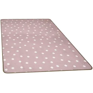 Primaflor Primaflor-Ideen in Textil Kinderteppich »PUNTO, Made in Belgium« rechteckig 5 mm Höhe Kurzflor, Motiv Punkte, Kinderzimmer, rosa