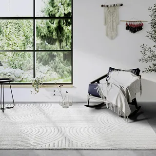 ELLE DECORATION Hochflor-Teppich »Chappe«, rechteckig, 18 mm Höhe, Shaggy, Läufer, flauschig, weich, Langflor, modern, Hoch Tief Effekt weiß
