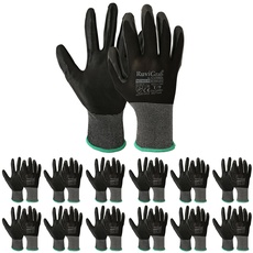 Ruvigrab 12er-Pack Nitril-Arbeitshandschuhe | Anti-Fett- und Ölhandschuhe | Gartenhandschuhe | Handschuhe für Bau- oder Landwirtschaftsarbeiten | Arbeitshandschuhe für Damen und Herren