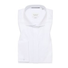 SLIM FIT Cover Shirt in weiß unifarben, weiß, 44