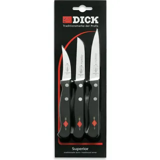 Dick 847-00042 Messer-Set, 3-tlg. SUPER. Superior, silber/schwarz (1 Set) - Schwarz