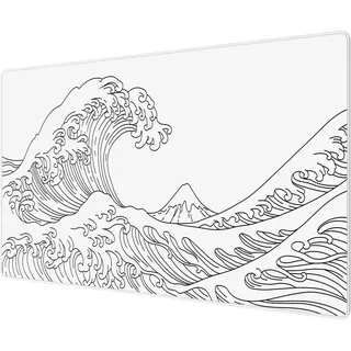 JIALONG XXL Speed Gaming Mauspad Weiß 900 x 400mm - XXL Mousepad - Tischunterlage Schreibtischunterlage Wasserdicht rutschfeste Mausmatte für Computer, PC und Laptop