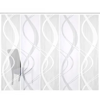 HOME WOHNIDEEN Schiebegardine HOME WOHNIDEEN "TIBASO", weiß, B:57cm H:245cm, Wirkware, Obermaterial: 100% Polyester, Gardinen, halbtransparent