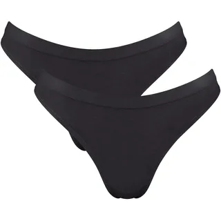 Tanga SLOGGI "GO Sense", Damen, Gr. S, schwarz, Single Jersey, Obermaterial: 88% Modal, 12% Elasthan, figurbetont, Unterhosen Tanga, Modalmix, nahtlos, flacher Saum, elastisch, weich