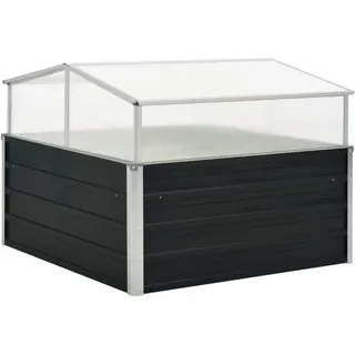 Gewächshaus Anthrazit 100x100x77 cm Verzinkter Stahl - Schwarz