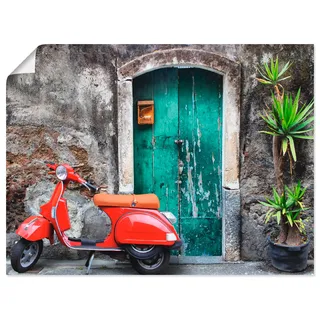 Artland Wandbild »Roter Motorroller« Motorräder & Roller 1 Stk. tlg. als Alubild, Outdoorbild, Leinwandbild, Poster in verschied. Größen, grau