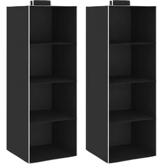 vidaXL Hängeaufbewahrung für Schränke 2 Stk. 4 Fächer schwarz