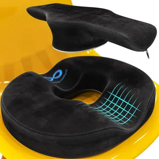 Everlasting Comfort Gel Sitzring - Ergonomisches Sitzkissen für Beschwerden im unteren Körperbereich - Rundes Kissen mit Memory-Schaum für unterstützendes Sitzen