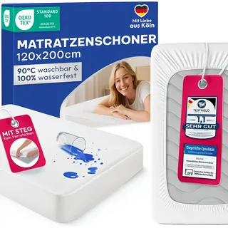 Blumtal® Matratzenschoner 120x200 cm - Matratzenschutz wasserdicht - OEKO-TEX zertifizierter Matratzenschoner wasserdicht 120x200 - knisterfreier Schutz Matratze - atmungsaktiver Nässeschutz 120x200cm