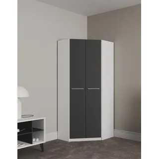 Priess Eckschrank Barcelona 78 x 193 x 78 cm Schwarz/Weiß